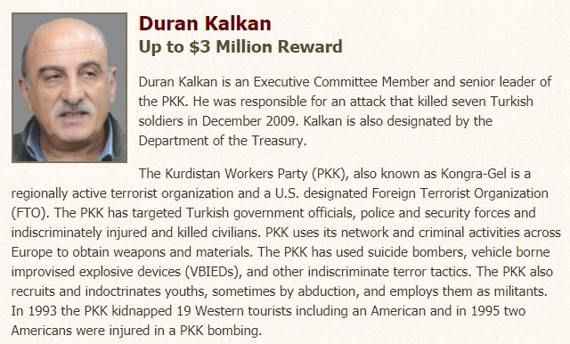 Abd, Üst Düzey 3 PKK’lı Terörist İçin 12 Milyon Dolar Ödül Koydu