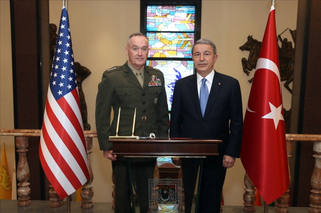 Milli Savunma Bakanı Akar, ABD Genelkurmay Başkanı Dunford ile Bir Araya Geldi