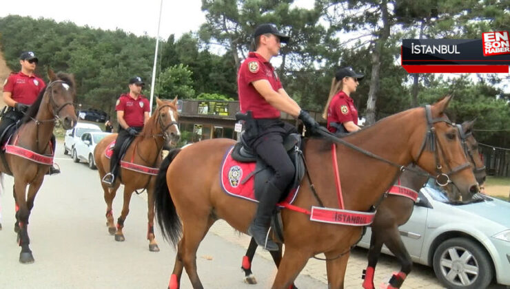 İstanbul’da atlı polislerden bayram kontrolü