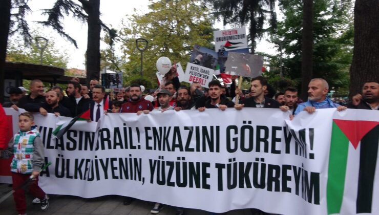 Trabzonspor taraftarından Filistin’e dayanak yürüyüşü