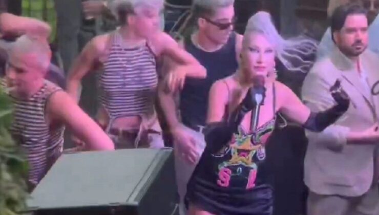 Sahnede güç anlar! Hande Yener müziğini söylerken bir anda yere düştü