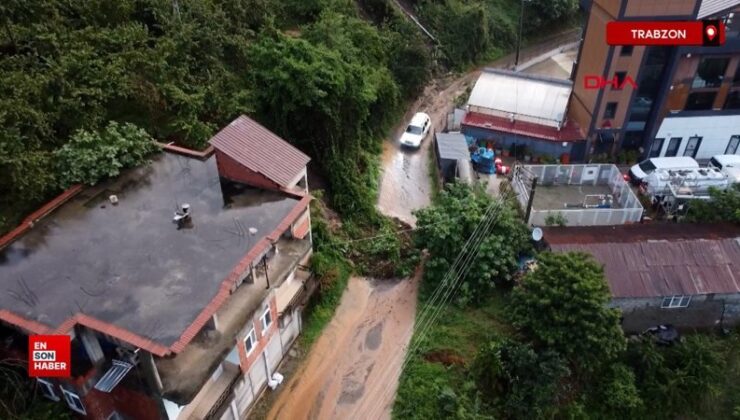 Trabzon’da sağanak! Cadde ve sokaklar göle döndü