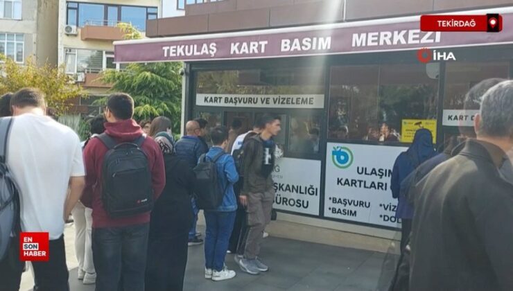 Tekirdağ’da toplu taşıma kartı kuyruğu