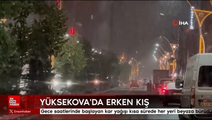 Yüksekova’ya kış erken geldi: Lapa lapa kar yağdı