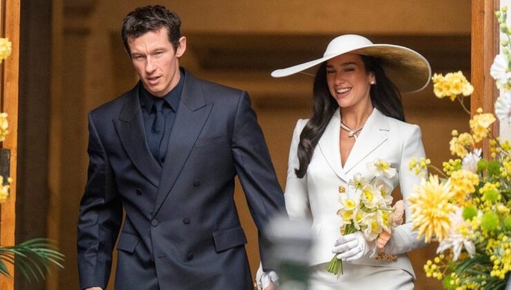 Müzikçi Dua Lipa ve Callum Turner evlendi! Sade nikah kareleri beğeni topladı