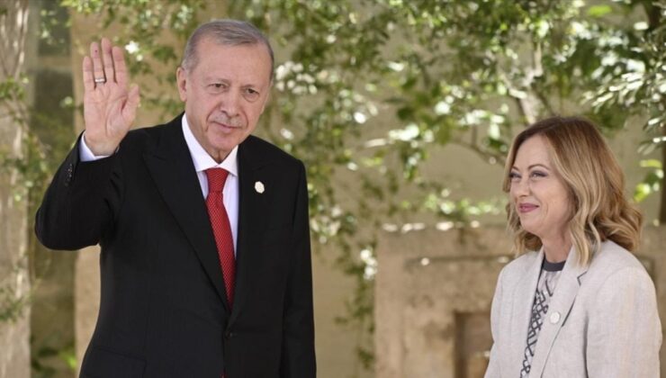 Cumhurbaşkanı Erdoğan, İtalya Başbakanı Giorgia Meloni ile görüştü